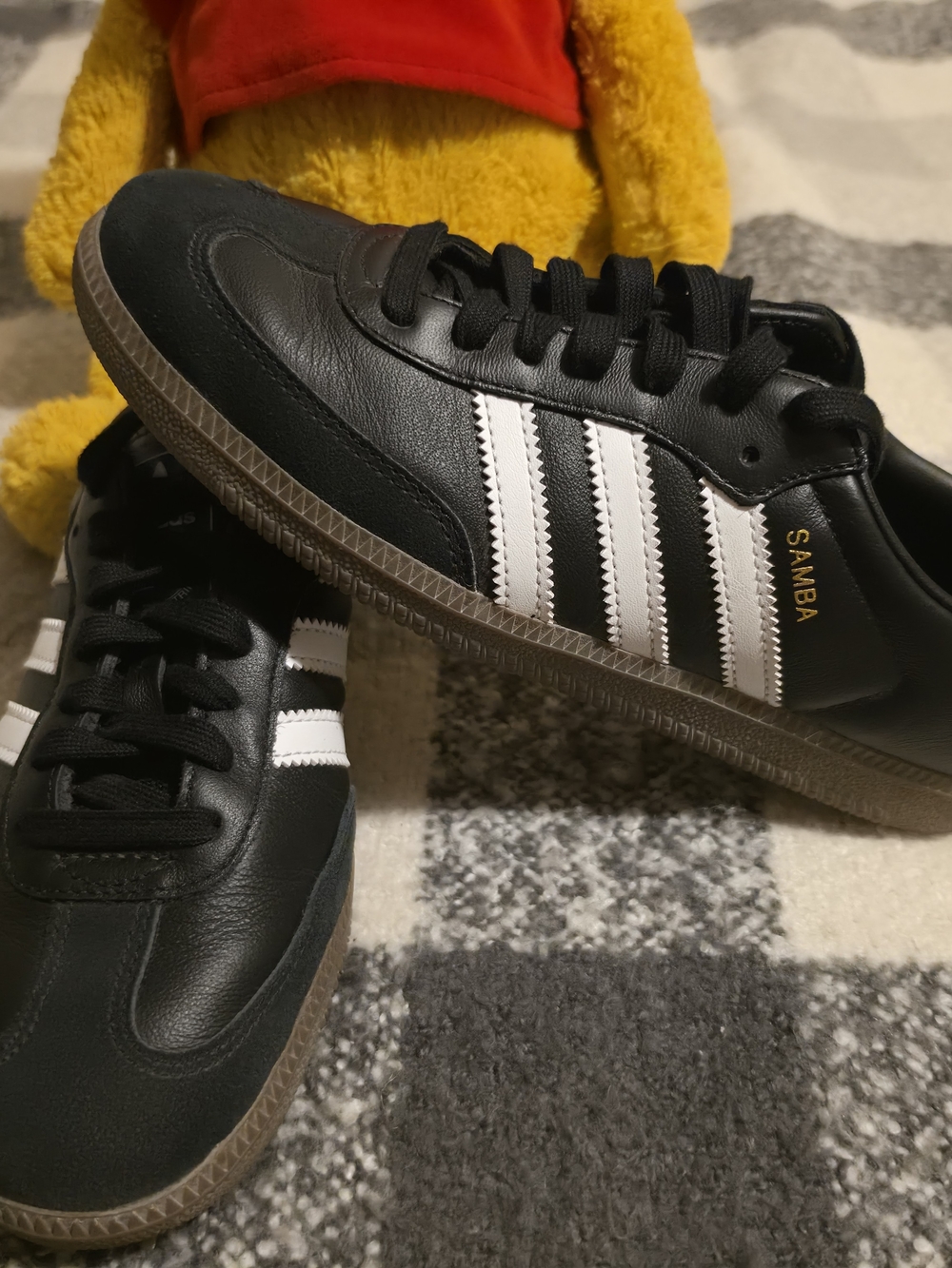 adidas Samba Women’s Black with White Stripes Leather Sneakers